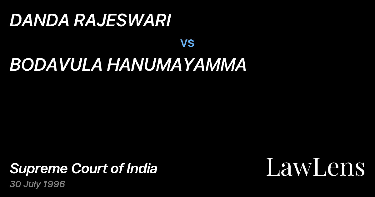Preview image for DANDA RAJESWARI vs. BODAVULA HANUMAYAMMA