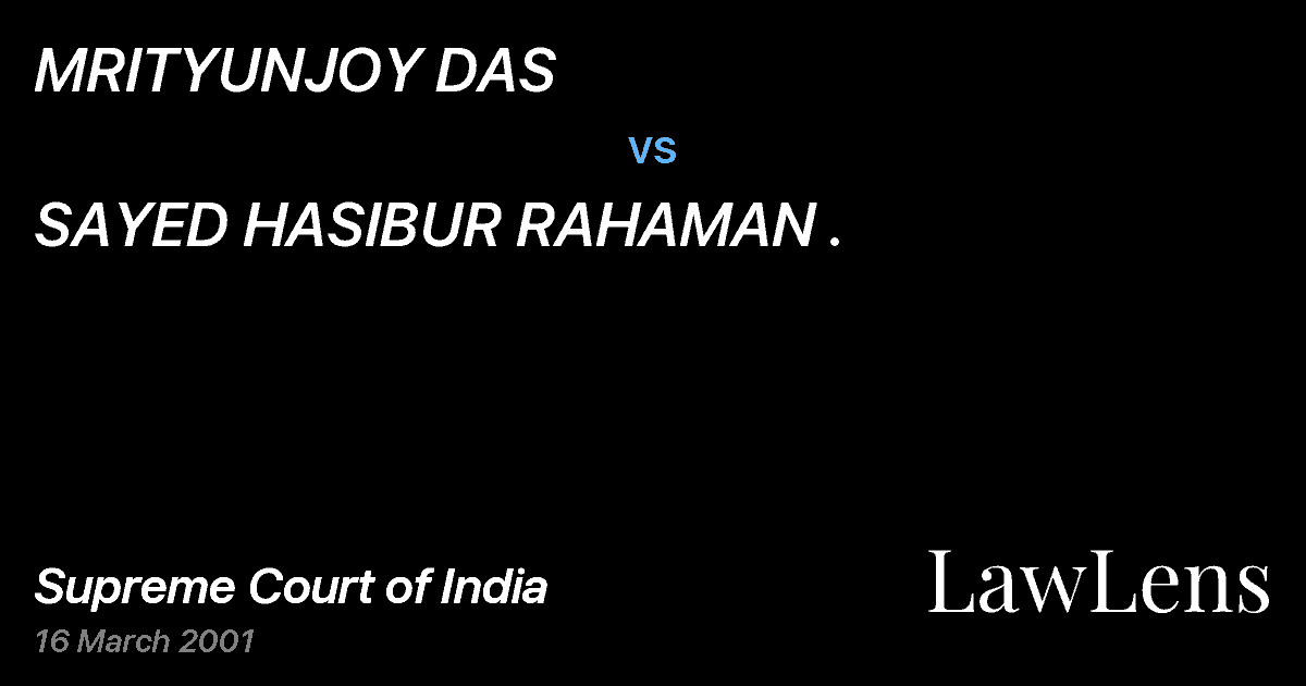 Preview image for MRITYUNJOY DAS vs. SAYED HASIBUR RAHAMAN .