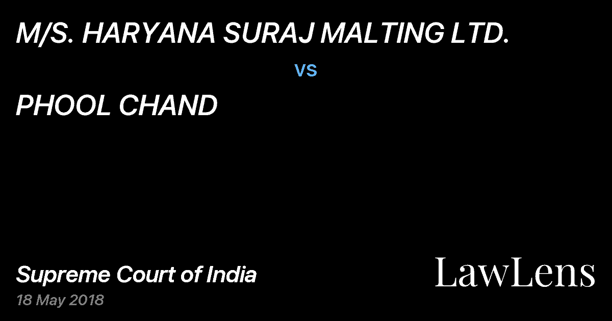 Preview image for M/S. HARYANA SURAJ MALTING LTD. vs. PHOOL CHAND