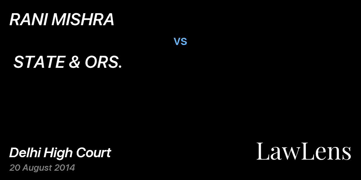 Preview image for RANI MISHRA vs. STATE & ORS.