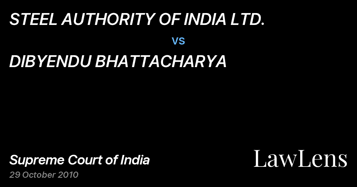 Preview image for STEEL AUTHORITY OF INDIA LTD. vs. DIBYENDU BHATTACHARYA