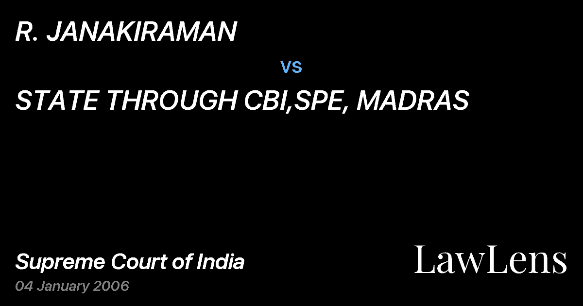 Preview image for R. JANAKIRAMAN vs. STATE THROUGH CBI,SPE, MADRAS