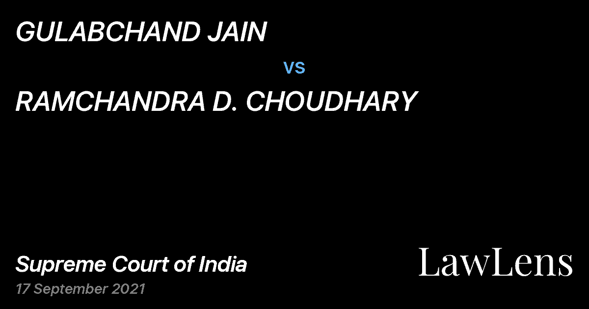 Preview image for GULABCHAND JAIN vs. RAMCHANDRA D. CHOUDHARY