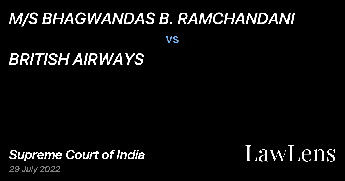Preview image for M/S BHAGWANDAS B. RAMCHANDANI vs. BRITISH AIRWAYS