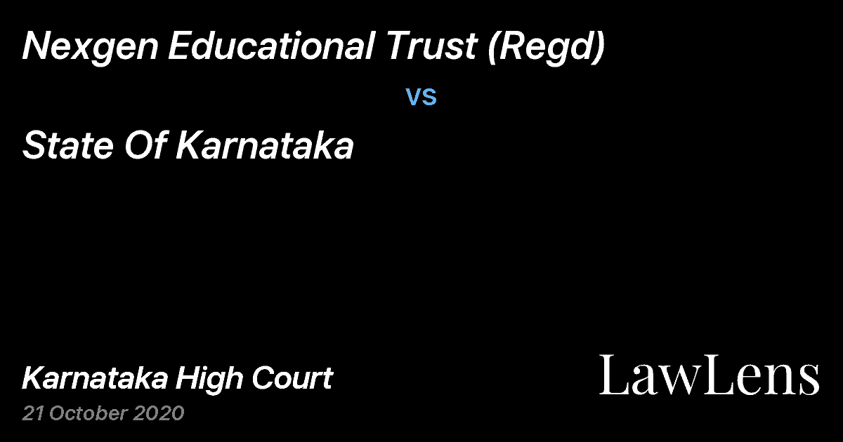 Preview image for Nexgen Educational Trust (Regd) vs. State Of Karnataka