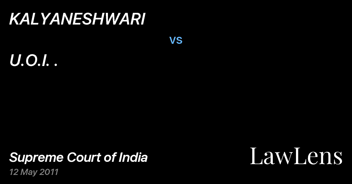 Preview image for KALYANESHWARI vs. U.O.I. .