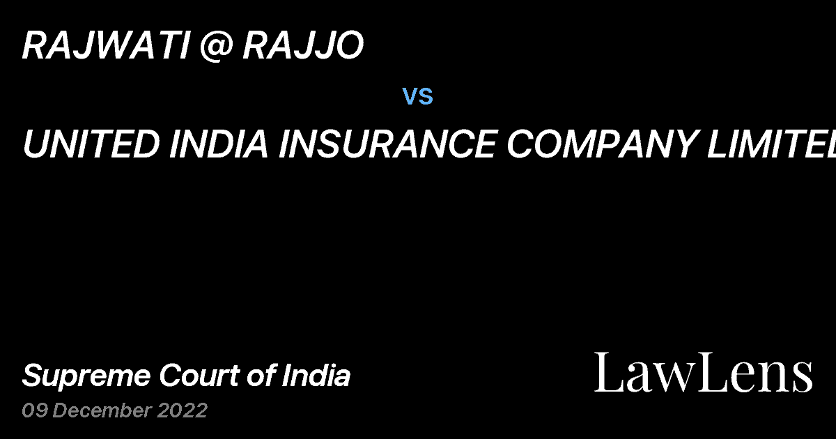 Preview image for RAJWATI @ RAJJO vs. UNITED INDIA INSURANCE COMPANY LIMITED