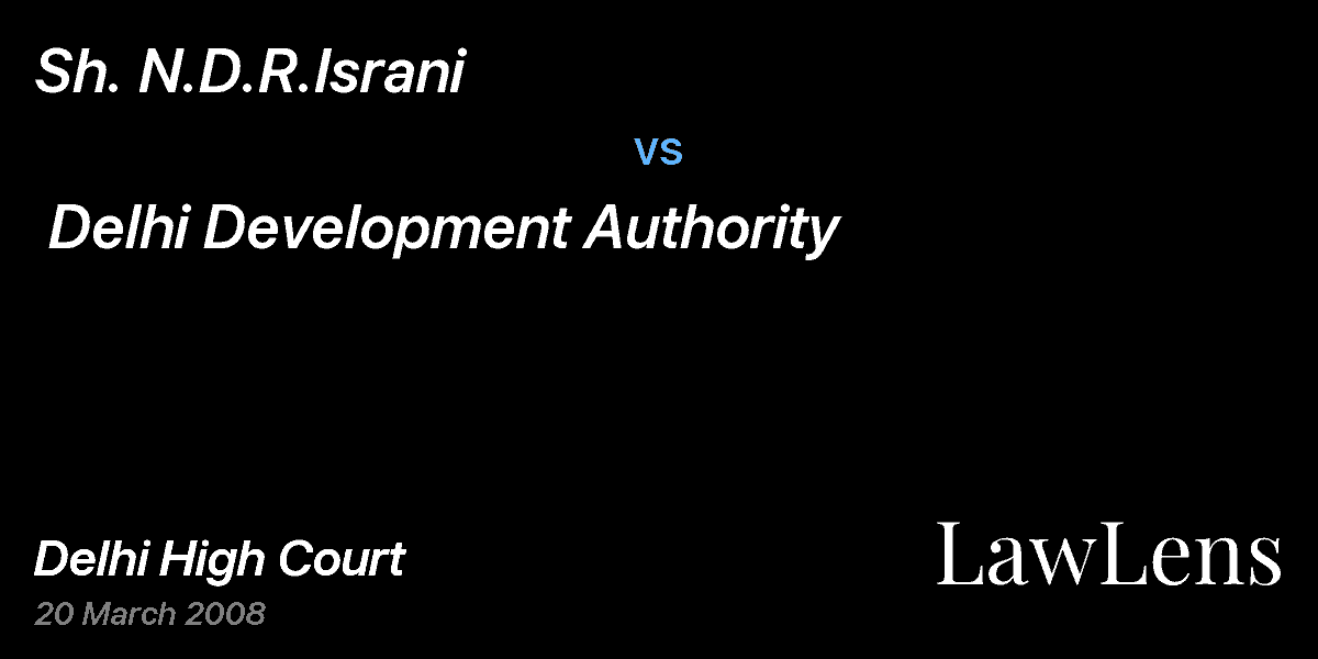 Preview image for Sh. N.D.R.Israni  vs.  Delhi Development Authority