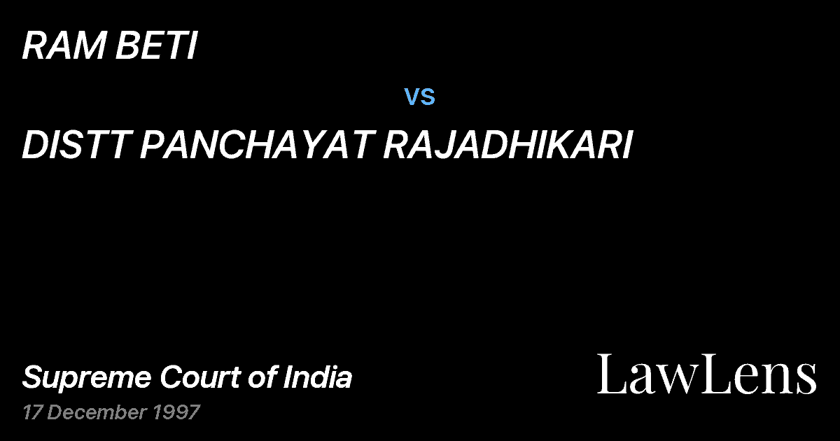 Preview image for RAM BETI vs. DISTT PANCHAYAT RAJADHIKARI