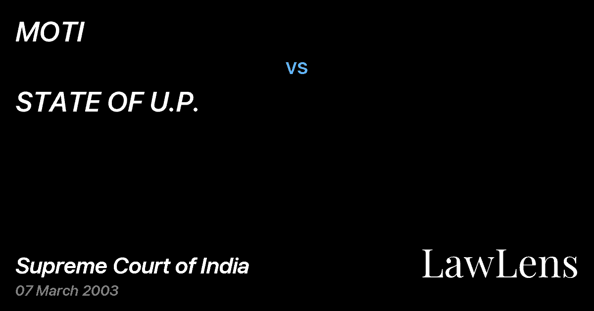 Preview image for MOTI vs. STATE OF U.P.