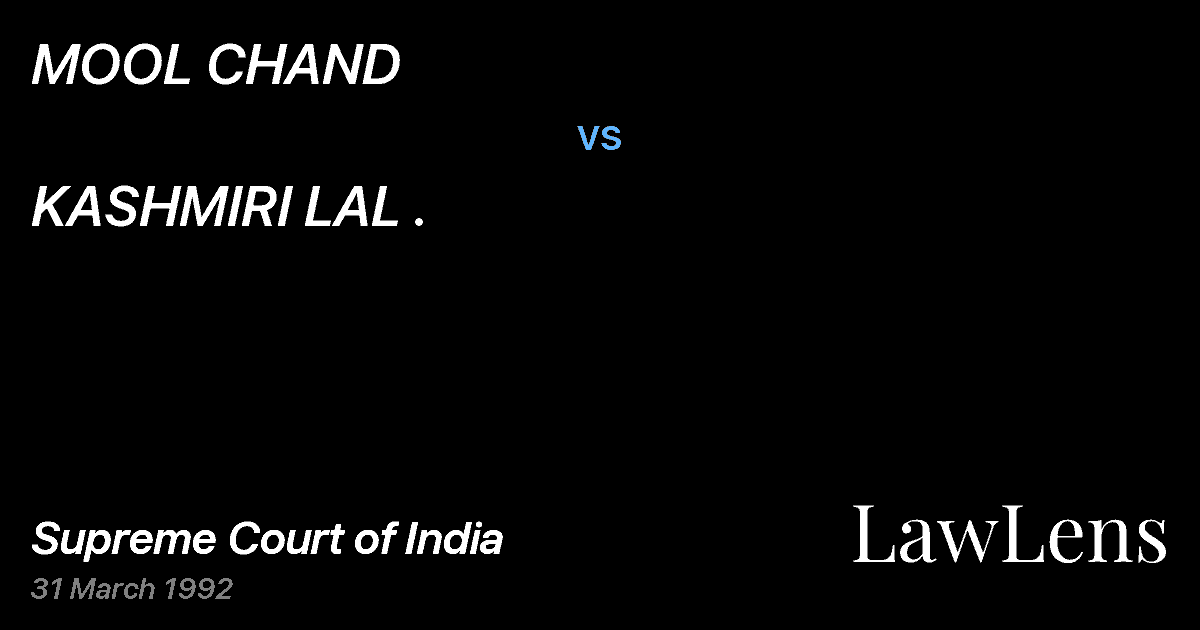 Preview image for MOOL CHAND vs. KASHMIRI LAL .