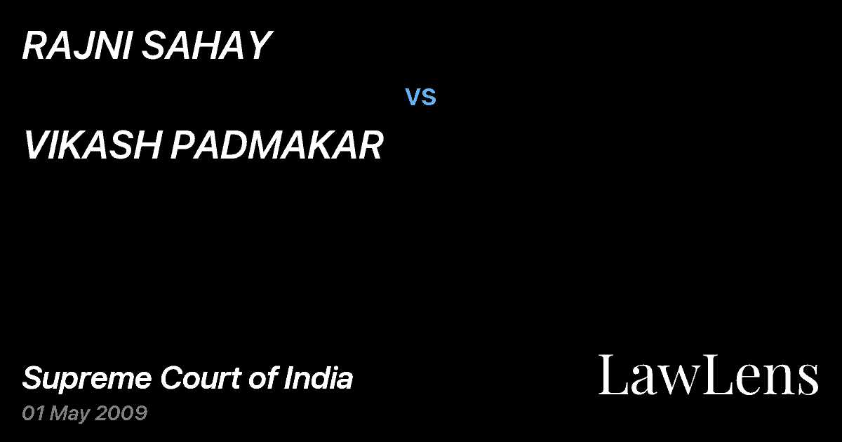 Preview image for RAJNI SAHAY vs. VIKASH PADMAKAR
