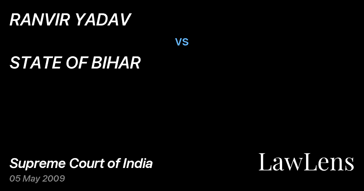 Preview image for RANVIR YADAV vs. STATE OF BIHAR