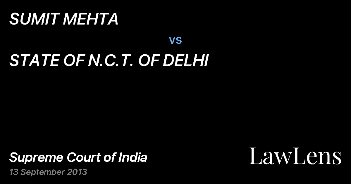 Preview image for SUMIT MEHTA vs. STATE OF N.C.T. OF DELHI