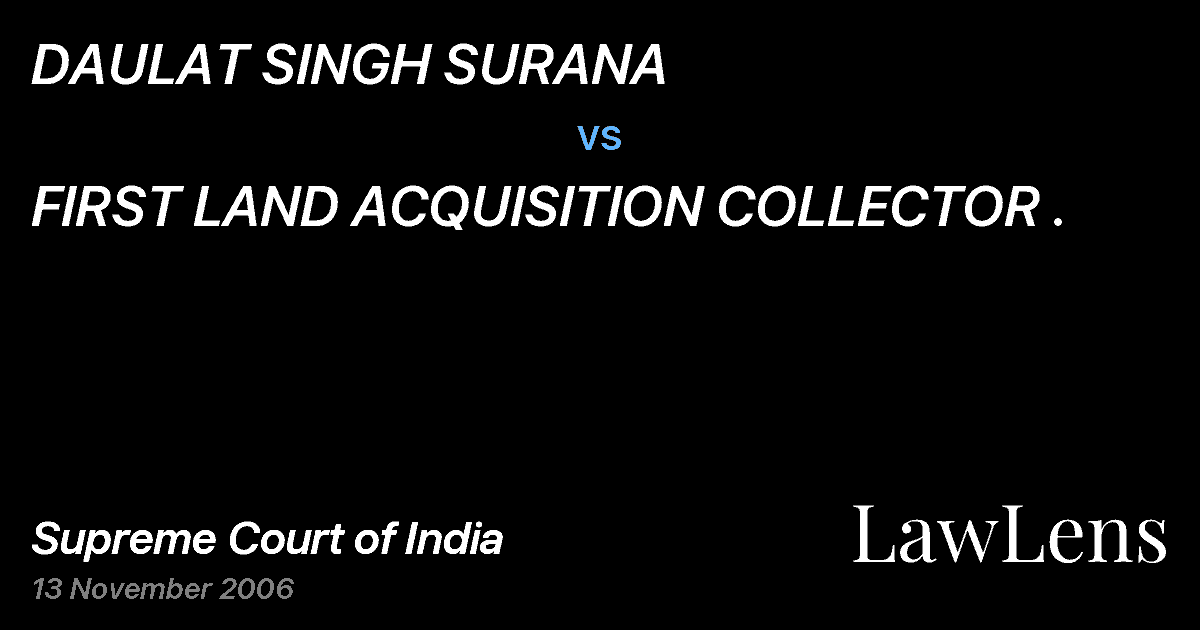 Preview image for DAULAT SINGH SURANA vs. FIRST LAND ACQUISITION COLLECTOR .