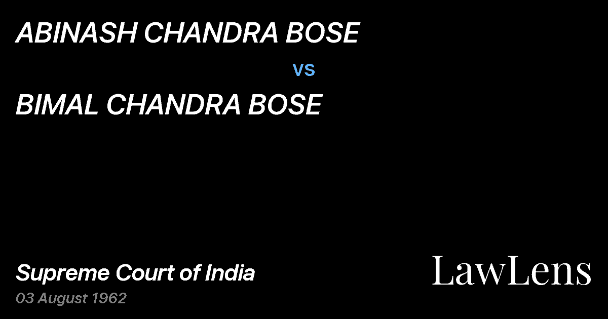 Preview image for ABINASH CHANDRA BOSE vs. BIMAL CHANDRA BOSE