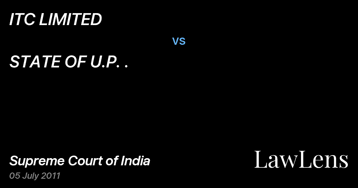 Preview image for ITC LIMITED vs. STATE OF U.P. .