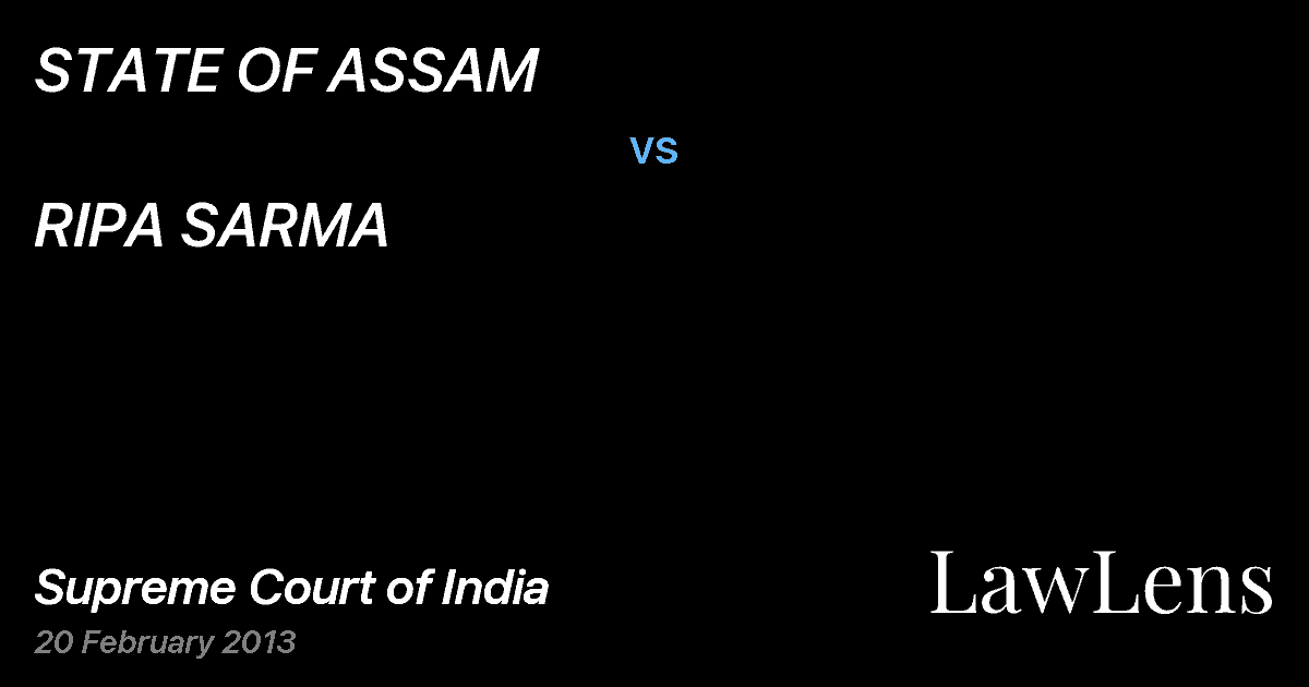 Preview image for STATE OF ASSAM vs. RIPA SARMA