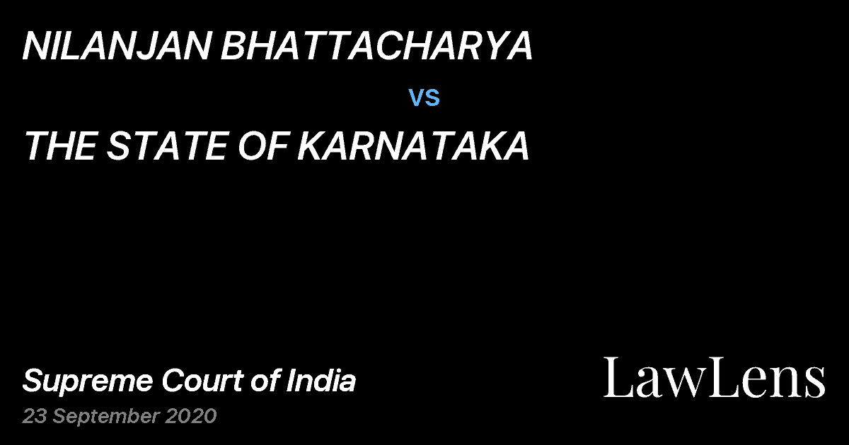Preview image for NILANJAN BHATTACHARYA vs. THE STATE OF KARNATAKA