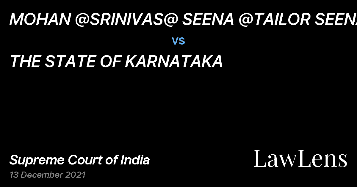 Preview image for MOHAN @SRINIVAS@ SEENA @TAILOR SEENA vs. THE STATE OF KARNATAKA