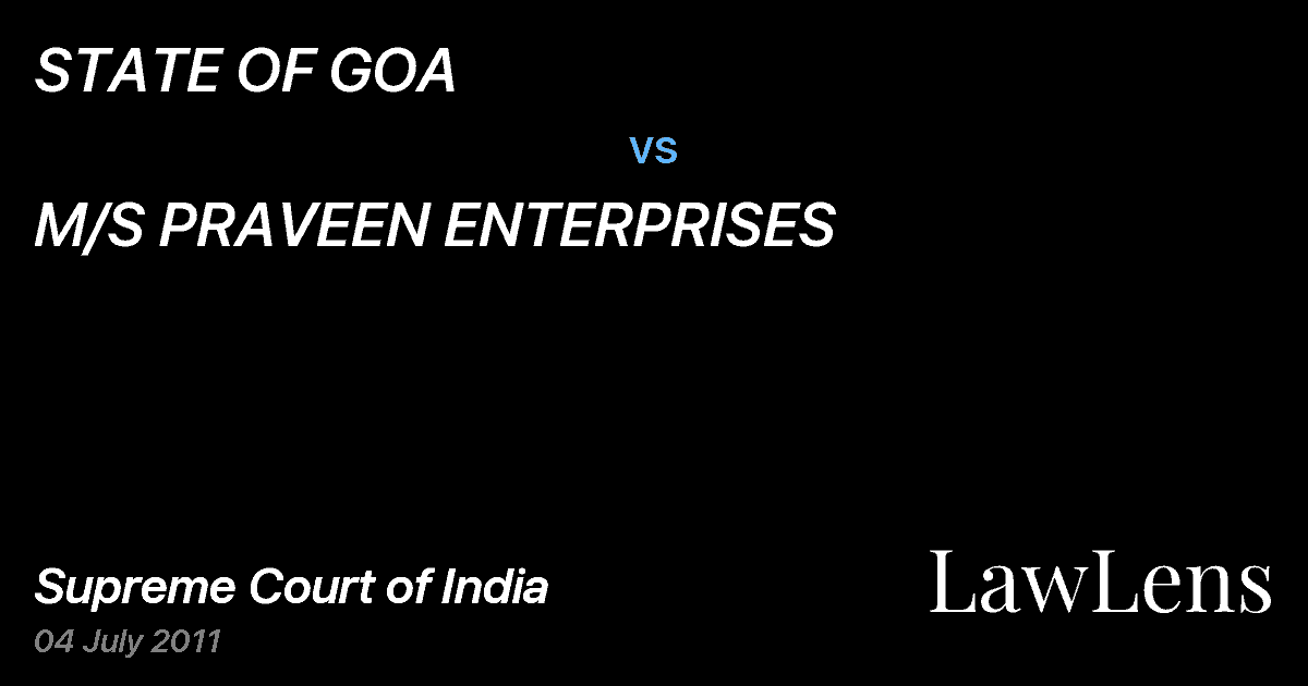 Preview image for STATE OF GOA vs. M/S PRAVEEN ENTERPRISES