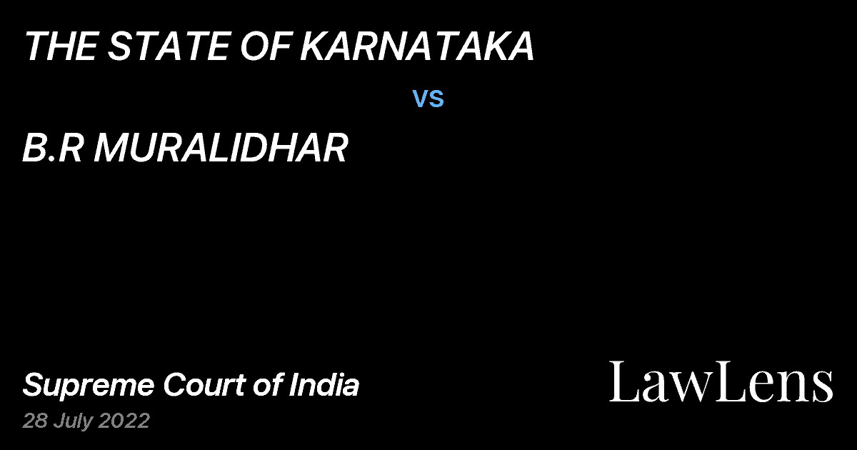 Preview image for THE STATE OF KARNATAKA vs. B.R MURALIDHAR