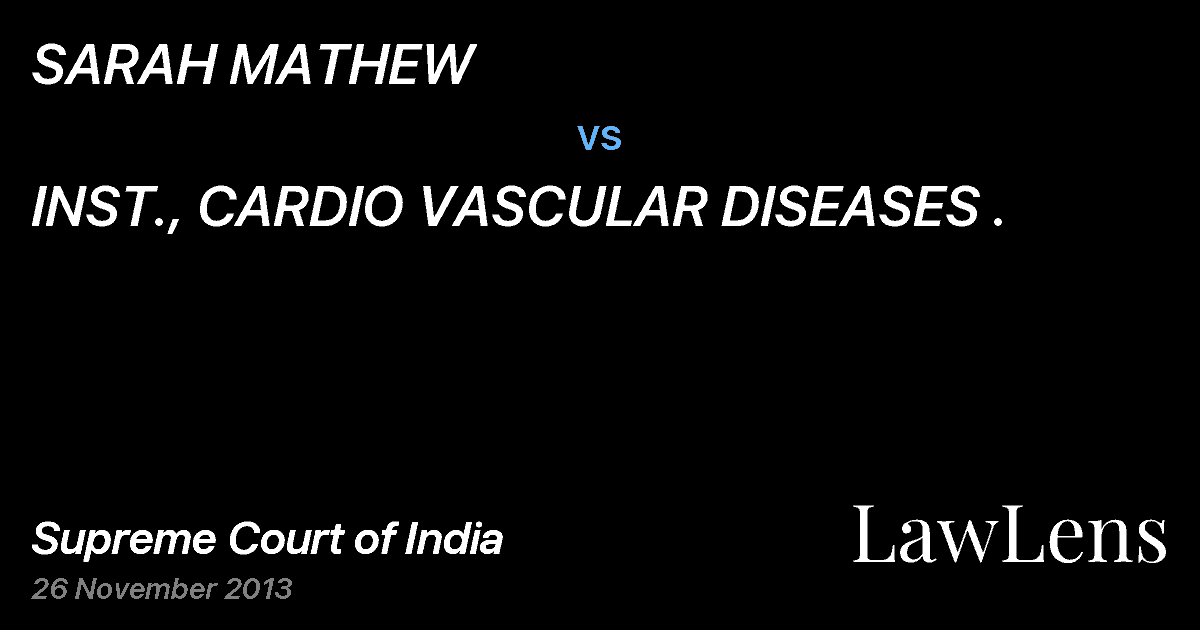 Preview image for SARAH MATHEW vs. INST., CARDIO VASCULAR DISEASES .