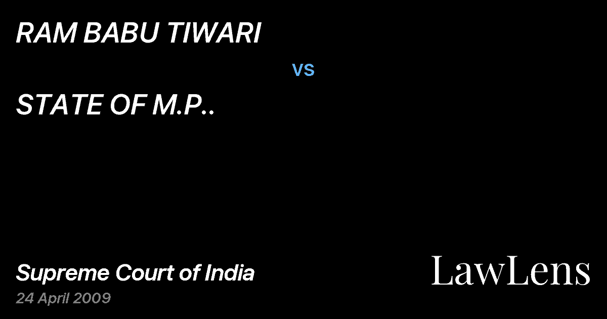 Preview image for RAM BABU TIWARI vs. STATE OF M.P..