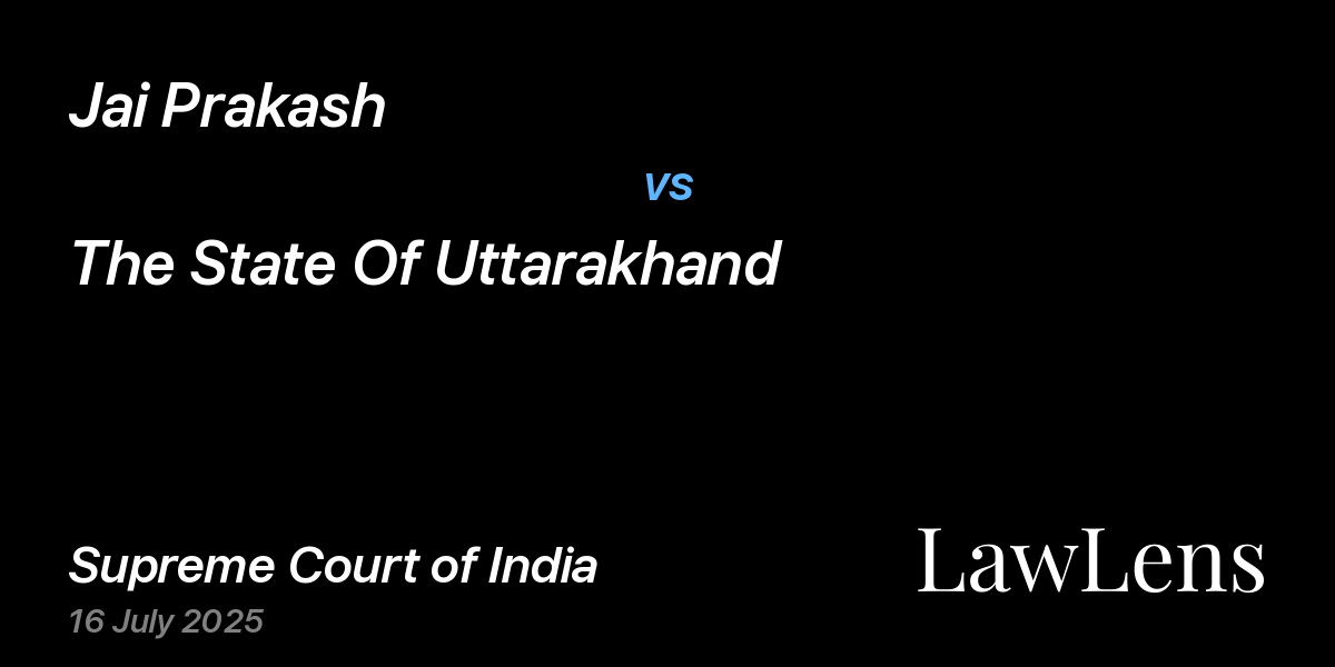 Preview image for Jai Prakash vs. The State Of Uttarakhand