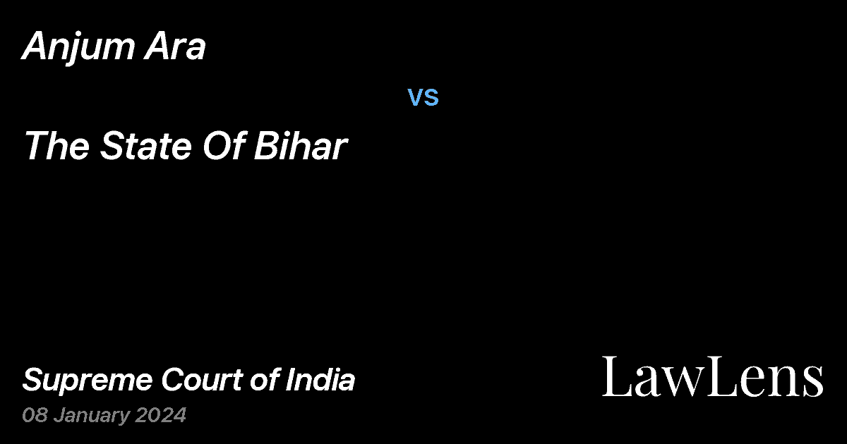 Preview image for Anjum Ara vs. The State Of Bihar