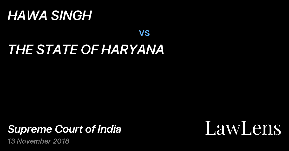 Preview image for HAWA SINGH vs. THE STATE OF HARYANA