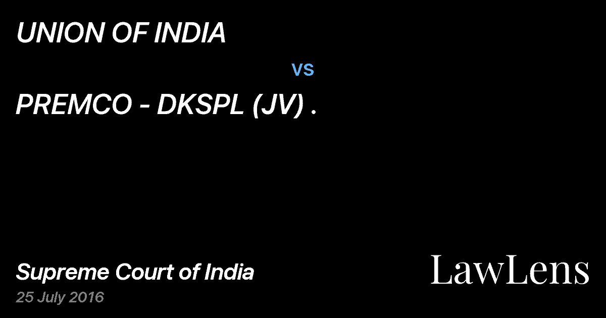 Preview image for UNION OF INDIA vs. PREMCO - DKSPL (JV) .