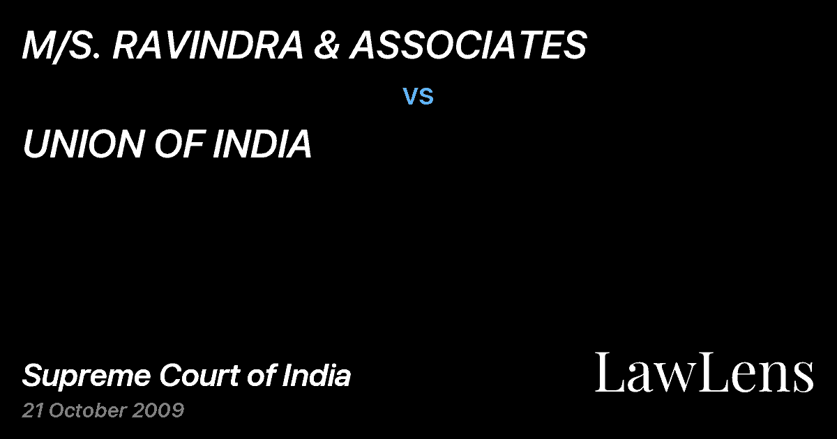 Preview image for M/S. RAVINDRA & ASSOCIATES vs. UNION OF INDIA