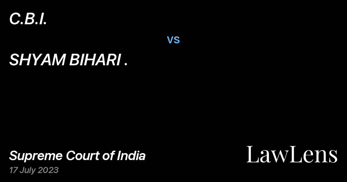 Preview image for C.B.I. vs. SHYAM BIHARI .