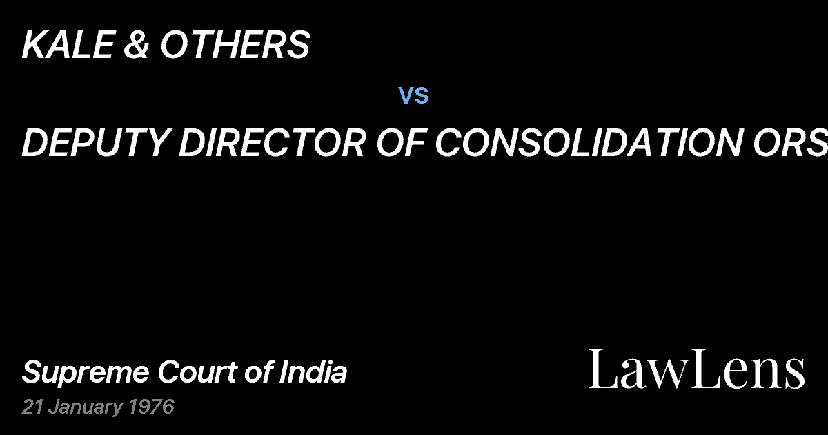 Preview image for KALE & OTHERS vs. DEPUTY DIRECTOR OF CONSOLIDATION ORS