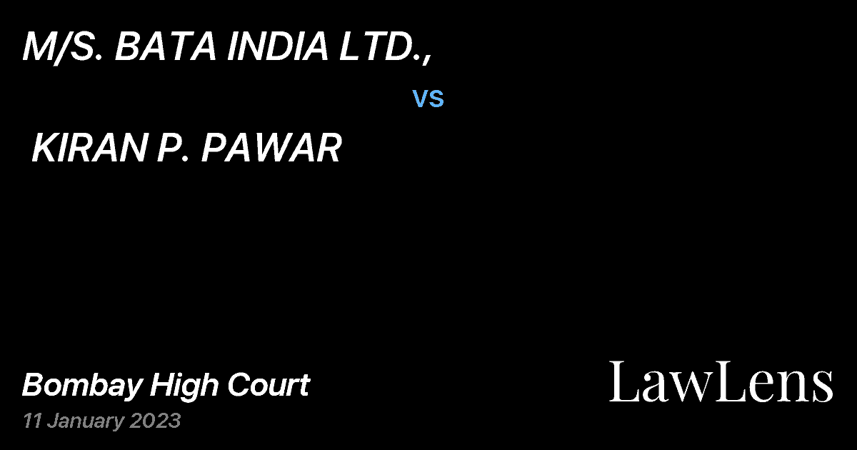 Preview image for M/S. BATA INDIA LTD.,  vs.  KIRAN P. PAWAR
