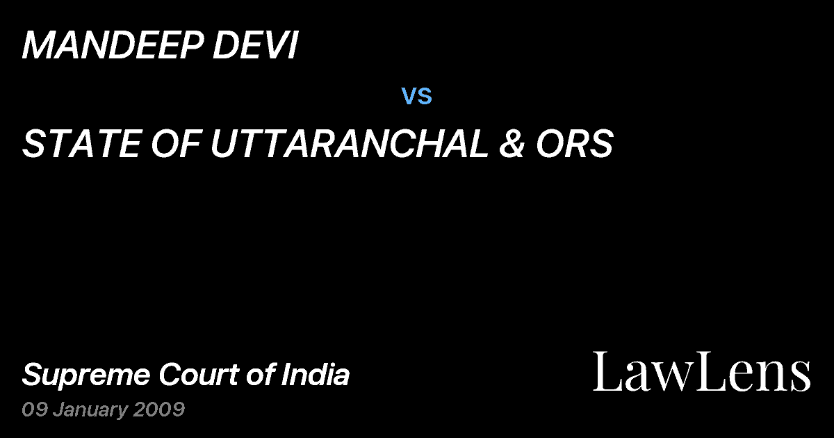 Preview image for MANDEEP DEVI vs. STATE OF UTTARANCHAL & ORS