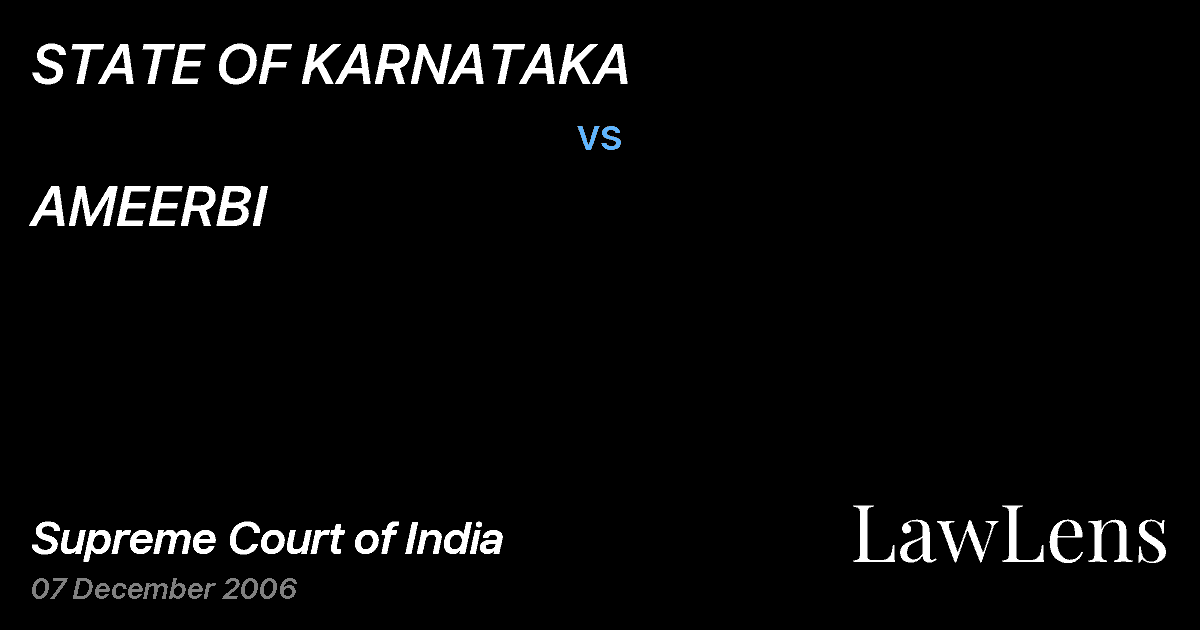 Preview image for STATE OF KARNATAKA vs. AMEERBI