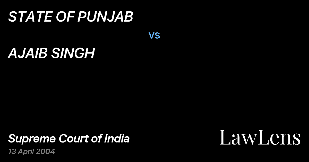 Preview image for STATE OF PUNJAB vs. AJAIB SINGH