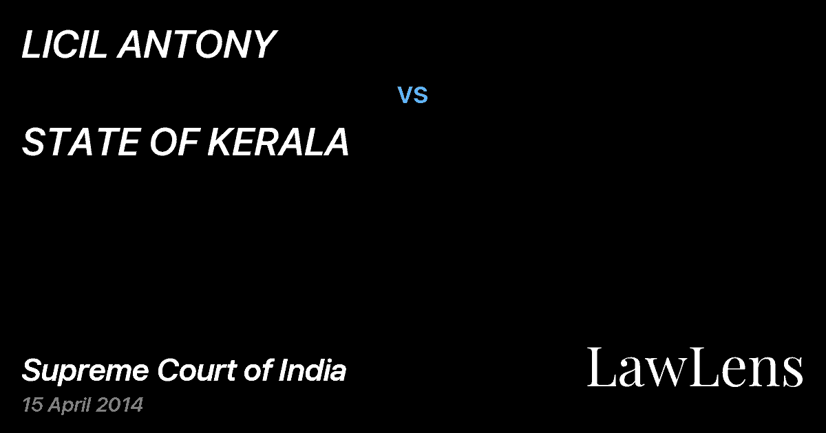 Preview image for LICIL ANTONY vs. STATE OF KERALA