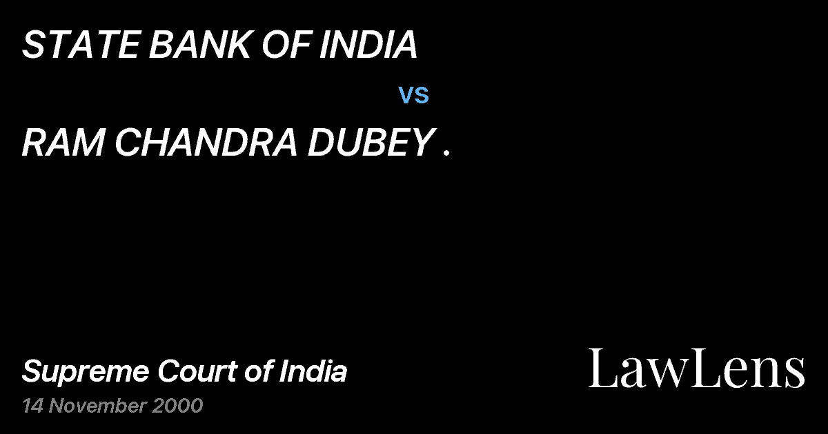 Preview image for STATE BANK OF INDIA vs. RAM CHANDRA DUBEY .