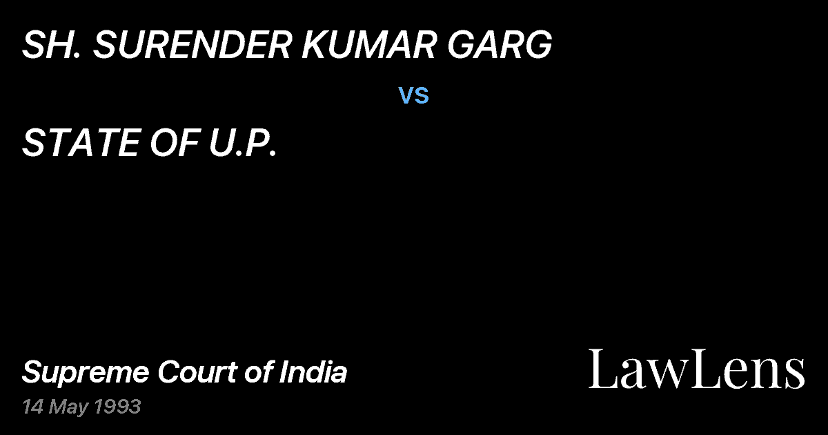 Preview image for SH. SURENDER KUMAR GARG vs. STATE OF U.P.
