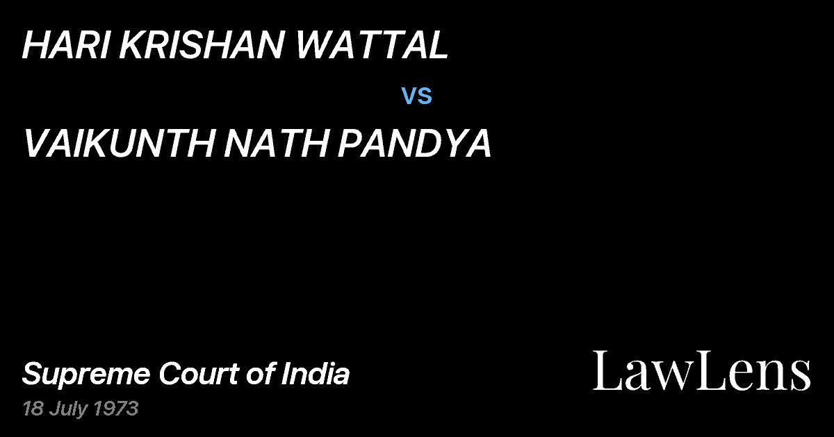Preview image for HARI KRISHAN WATTAL vs. VAIKUNTH NATH PANDYA