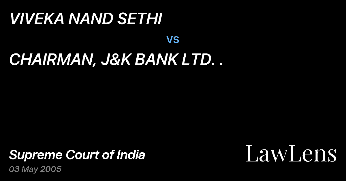 Preview image for VIVEKA NAND SETHI vs. CHAIRMAN, J&K BANK LTD. .