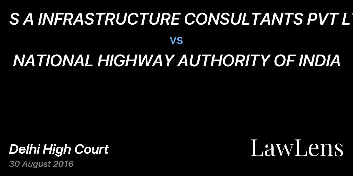 Preview image for S A INFRASTRUCTURE CONSULTANTS PVT LTD  vs.  NATIONAL HIGHWAY AUTHORITY OF INDIA