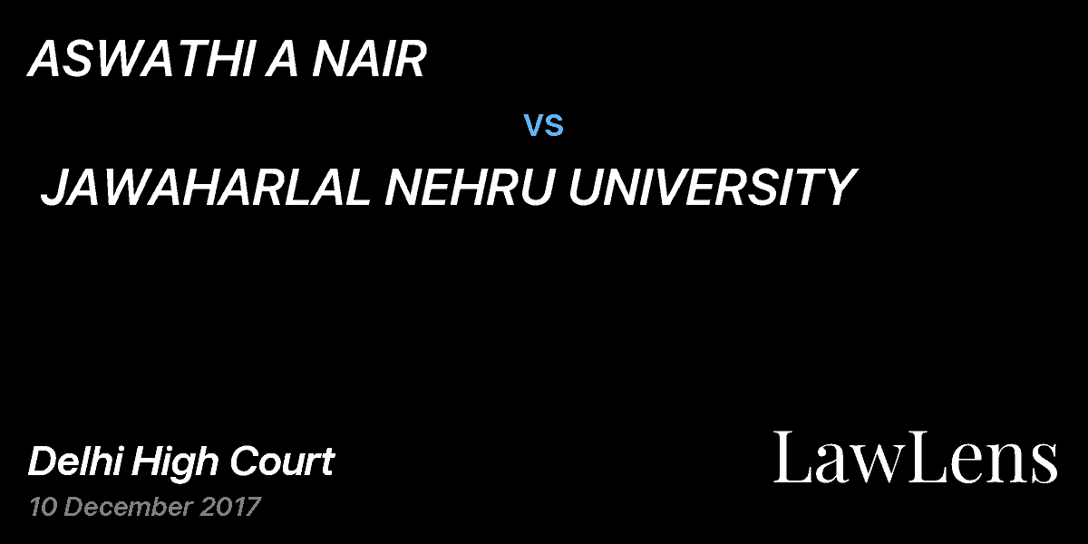 Preview image for ASWATHI A NAIR  vs.  JAWAHARLAL NEHRU UNIVERSITY