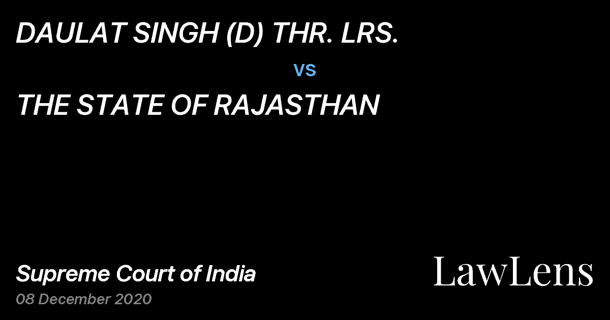 Preview image for DAULAT SINGH (D) THR. LRS. vs. THE STATE OF RAJASTHAN