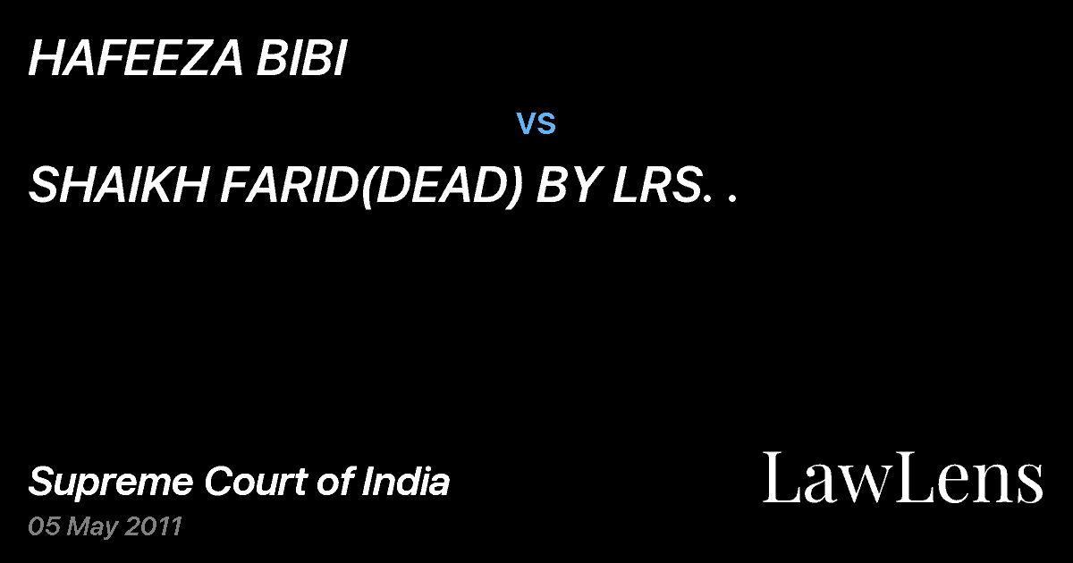 Preview image for HAFEEZA BIBI vs. SHAIKH FARID(DEAD) BY LRS. .