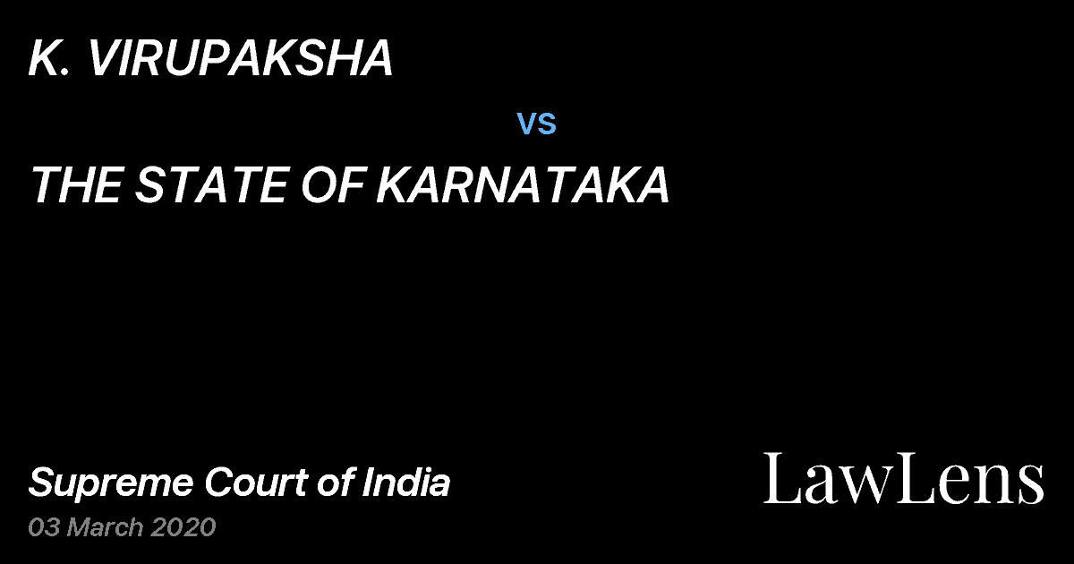 Preview image for K. VIRUPAKSHA vs. THE STATE OF KARNATAKA