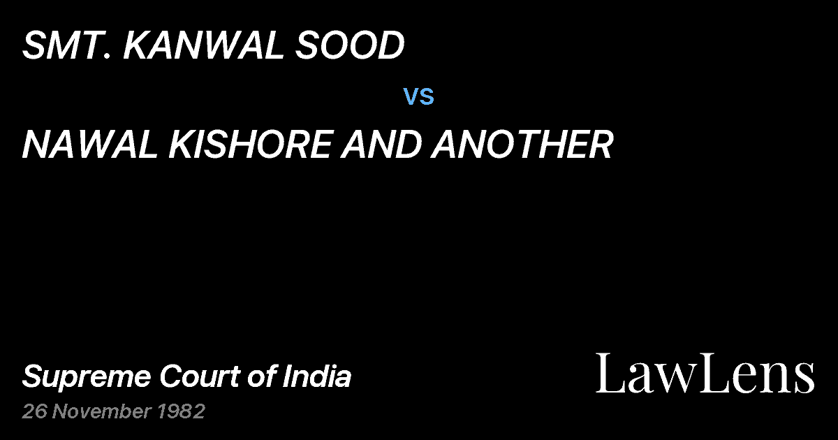 Preview image for SMT. KANWAL SOOD vs. NAWAL KISHORE AND ANOTHER